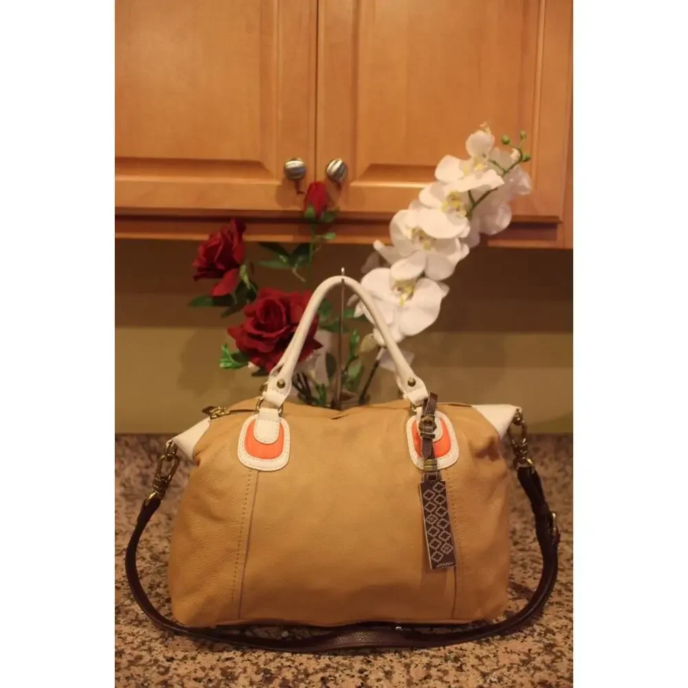 orYANY Maria Soft Pebbled Leather Satchel with Strap (PU700
